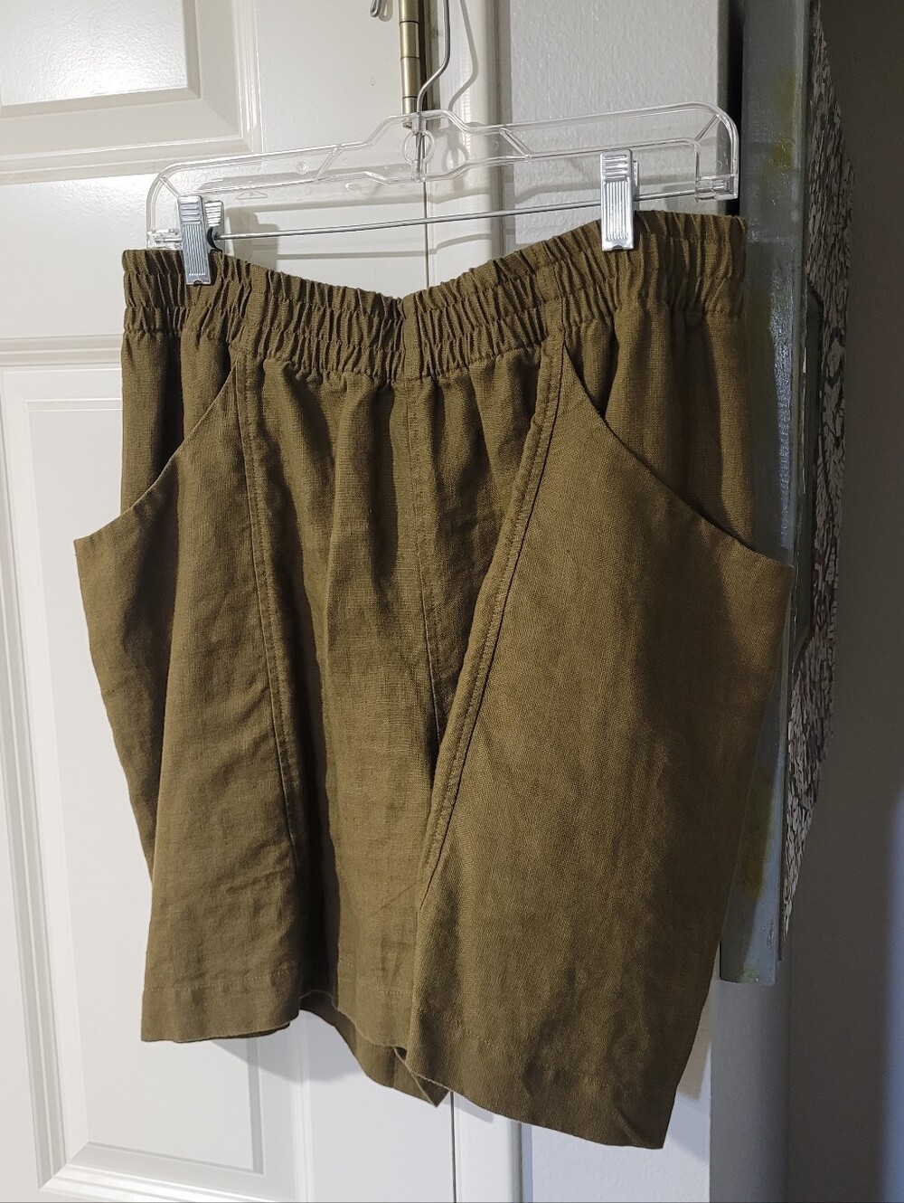 Elizabeth Suzann Olive Linen Clyde Shorts 14